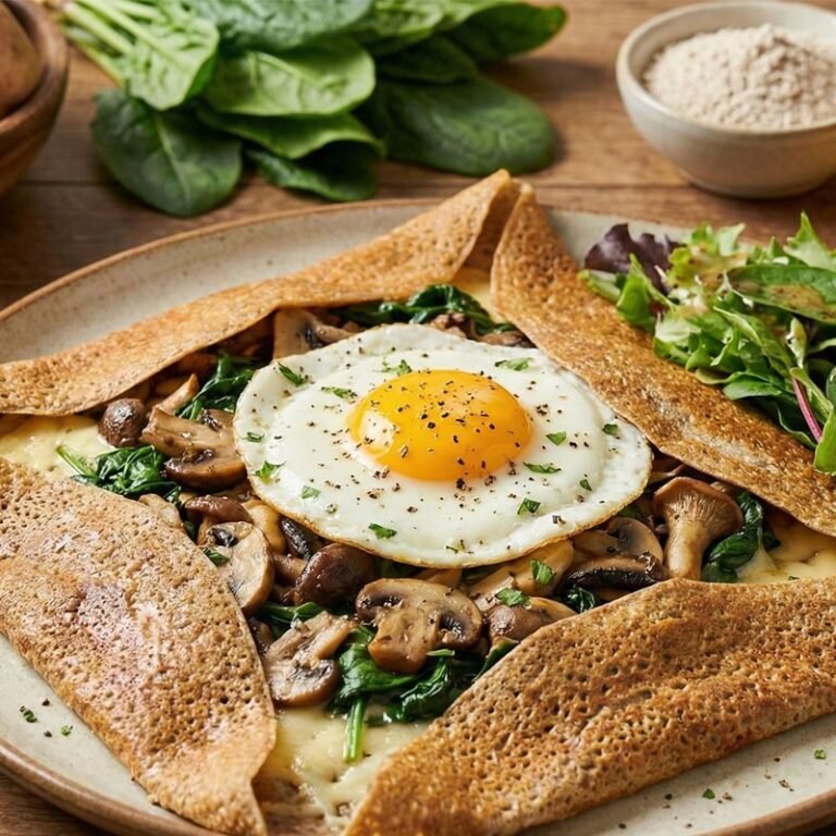 Galettes De Sarrasin Aux Champignons Et Épinards