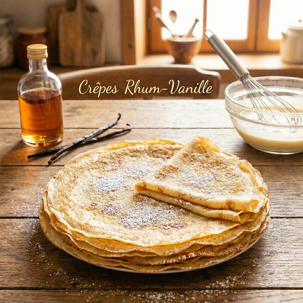 Pâte À Crêpes Au Rhum Et À La Vanille